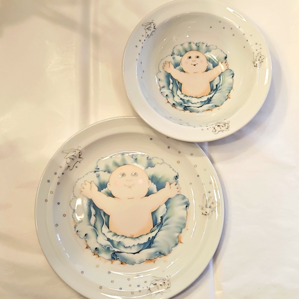 80's Cabbage Patch Plate and Bowl by Royal Worcester.